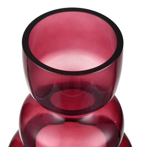 Atlas Oria Vase - Sculptural Glass Masterpiece in Deep Merlot Hue for Stunning Home Décor Accents Large AC11516-01