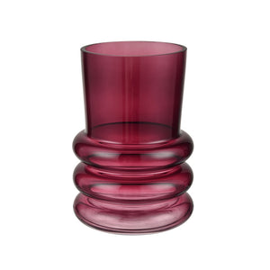 Atlas Oria Vase - Sculptural Glass Masterpiece in Deep Merlot Hue for Stunning Home Décor Accents Small AC11517-01