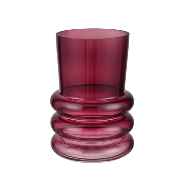 Atlas Oria Vase - Sculptural Glass Masterpiece in Deep Merlot Hue for Stunning Home Décor Accents Small AC11517-01
