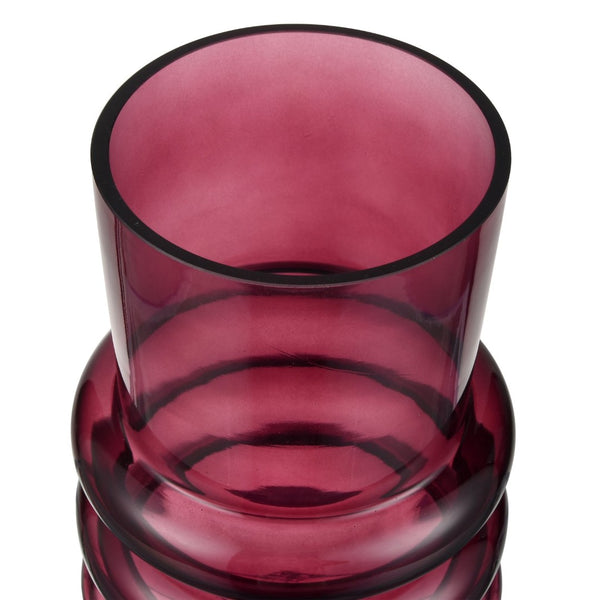 Atlas Oria Vase - Sculptural Glass Masterpiece in Deep Merlot Hue for Stunning Home Décor Accents Small AC11517-01