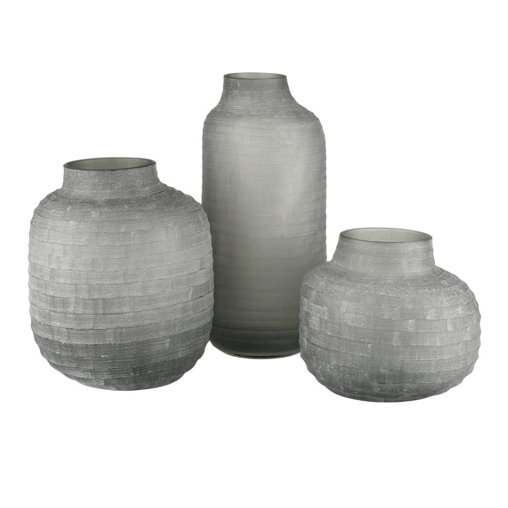 Atlas Otto Vase - Elegant Frosted Glass Sculpture for Coastal and Minimalist Home Decor Centerpieces Large AC11519-01