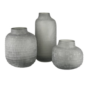 Atlas Otto Vase - Elegant Frosted Glass Sculpture for Coastal and Minimalist Home Decor Centerpieces Small AC11520-01