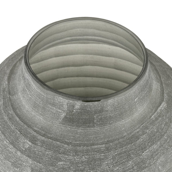 Atlas Otto Vase - Elegant Frosted Glass Sculpture for Coastal and Minimalist Home Decor Centerpieces Small AC11520-01