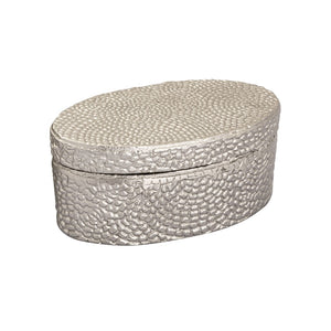 Atlas Oval Pebble Box - Elegant Antique Nickel Storage Solution for Jewelry, Keys, and Decor Accents Small Nickel AC11521-01