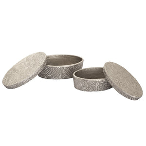 Atlas Oval Pebble Box - Elegant Antique Nickel Storage Solution for Jewelry, Keys, and Decor Accents Large Nickel AC11521-02