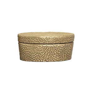 Atlas Oval Pebble Box - Small Antique Brass Storage Solution for Keepsakes, Jewelry, and Decor AC11521-03