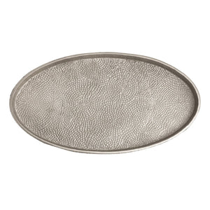 Atlas Oval Pebble Tray Set of 2 - Elegant Antique Nickel Nesting Trays for Home Decor & Organization AC11522-01S