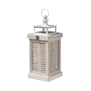Atlas Paley Lantern Set of 2 - Weathered White Rustic Charm for Home Décor and Ambient Lighting AC11523-01S