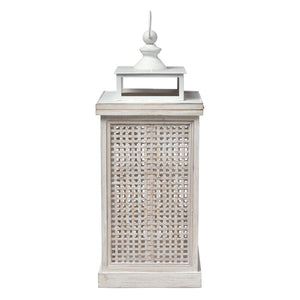 Atlas Paley Lantern Set of 2 - Weathered White Rustic Charm for Home Décor and Ambient Lighting AC11523-01S