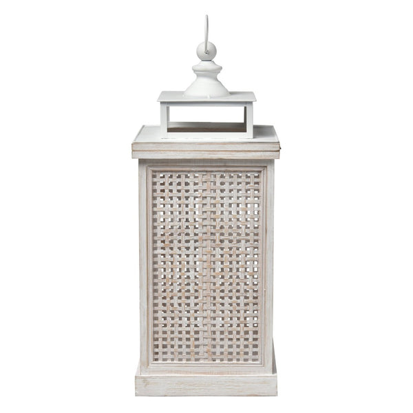 Atlas Paley Lantern Set of 2 - Weathered White Rustic Charm for Home Décor and Ambient Lighting AC11523-01S