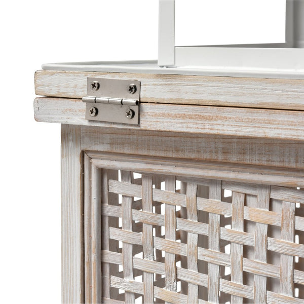 Atlas Paley Lantern Set of 2 - Weathered White Rustic Charm for Home Décor and Ambient Lighting AC11523-01S