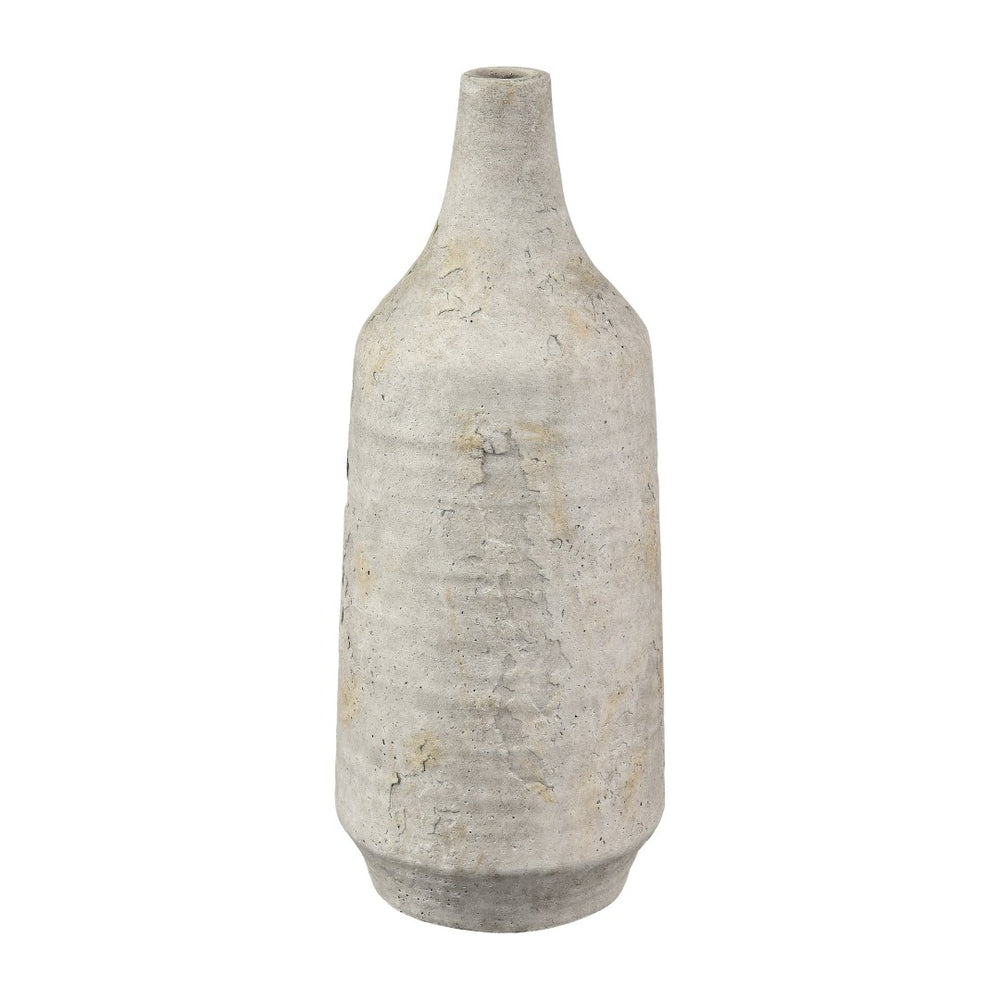 Atlas Pantheon Bottle - Timeless Vintage-Style Bud Vase for Elegant Home Decor & Floral Arrangements Large Aged White AC11524-02