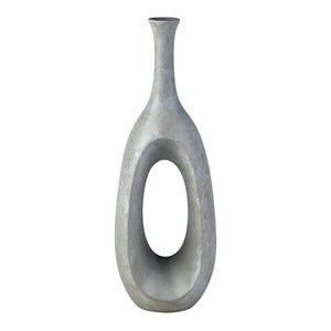 Atlas Parga Decorative Bottle - Oversized Sculptural Accent with Textured Faux Concrete Finish for Indoors Extra Large Gray AC11527-01