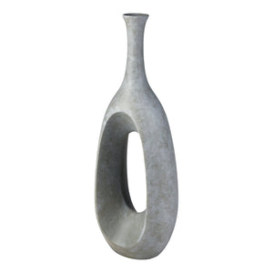 Atlas Parga Decorative Bottle - Oversized Sculptural Accent with Textured Faux Concrete Finish for Indoors Extra Large Gray AC11527-01