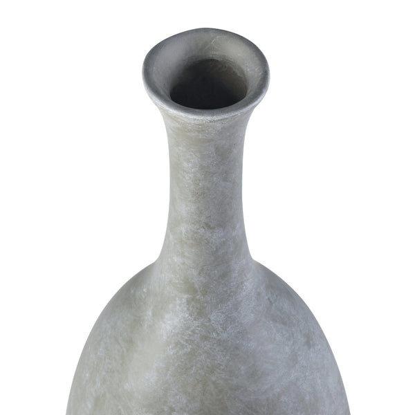 Atlas Parga Decorative Bottle - Oversized Sculptural Accent with Textured Faux Concrete Finish for Indoors Extra Large Gray AC11527-01