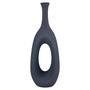 Atlas Parga Decorative Bottle - Oversized Sculptural Accent with Textured Faux Concrete Finish for Indoors Extra Large Black AC11527-02