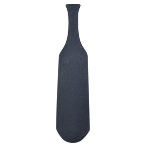 Atlas Parga Decorative Bottle - Oversized Sculptural Accent with Textured Faux Concrete Finish for Indoors Extra Large Black AC11527-02