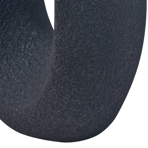 Atlas Parga Decorative Bottle - Oversized Sculptural Accent with Textured Faux Concrete Finish for Indoors Extra Large Black AC11527-02