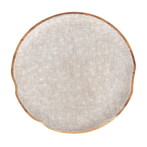 Atlas Paulson Plate - Oversized Handcrafted Suar Wood Serving Dish with White Linen Finish for Home Decor AC11530-01