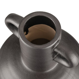 Atlas Pavit Vase – Sculptural Matte Black Earthenware for Modern Decor, Perfect for Dried Botanicals Small AC11531-01