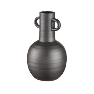 Atlas Pavit Vase – Sculptural Matte Black Earthenware for Modern Decor, Perfect for Dried Botanicals Large AC11531-02