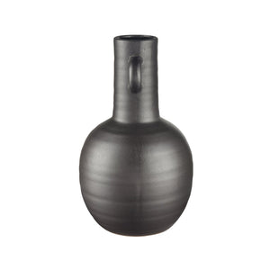 Atlas Pavit Vase – Sculptural Matte Black Earthenware for Modern Decor, Perfect for Dried Botanicals Large AC11531-02