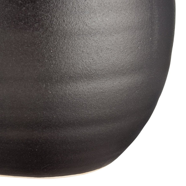 Atlas Pavit Vase – Sculptural Matte Black Earthenware for Modern Decor, Perfect for Dried Botanicals Large AC11531-02