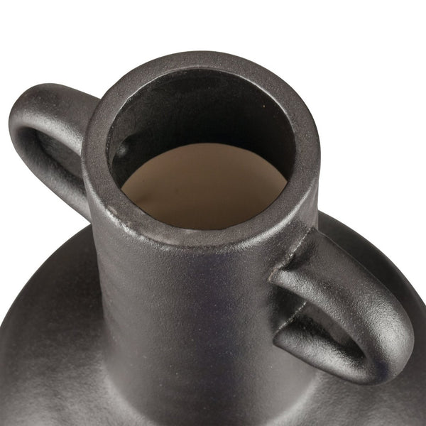 Atlas Pavit Vase – Sculptural Matte Black Earthenware for Modern Decor, Perfect for Dried Botanicals Large AC11531-02