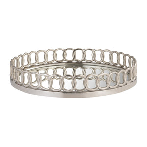 Atlas Pelitere Tray - Glamorous Silver Accent with Mirrored Base for Modern Home Decor & Display Elegance AC11534-01