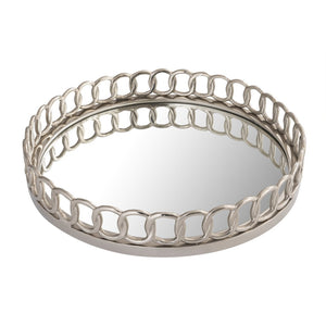 Atlas Pelitere Tray - Glamorous Silver Accent with Mirrored Base for Modern Home Decor & Display Elegance AC11534-01