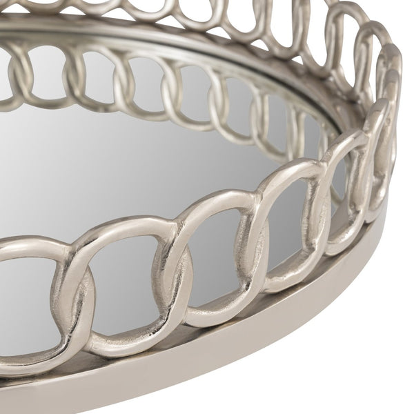 Atlas Pelitere Tray - Glamorous Silver Accent with Mirrored Base for Modern Home Decor & Display Elegance AC11534-01