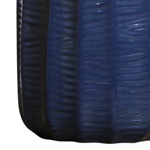 Atlas Philip Elegant Deep Indigo Earthenware Vase - Sculptural Décor for Contemporary & Coastal Interiors AC11536-01