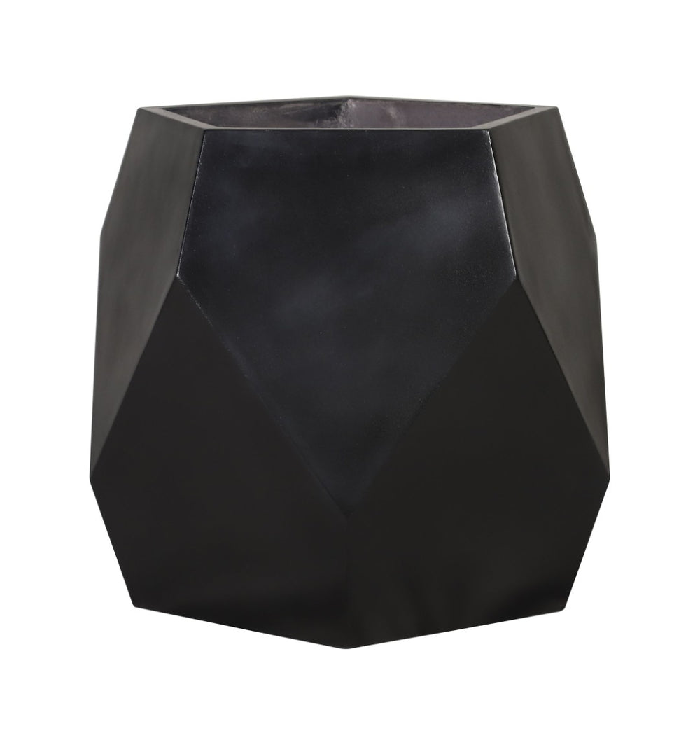 Atlas Polygon Planter - Modern Matte Black Concrete Planter for Indoor/Outdoor Large Plants & Decor AC11538-01