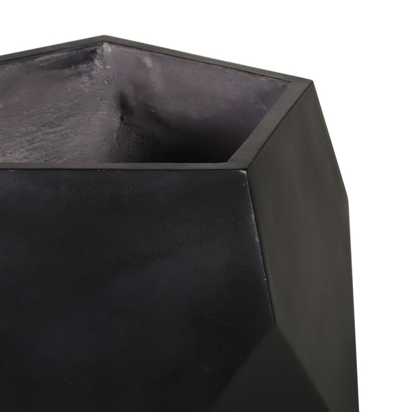 Atlas Polygon Planter - Modern Matte Black Concrete Planter for Indoor/Outdoor Large Plants & Decor AC11538-01