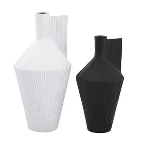 Atlas Rabel Sculptural Decorative Vase - Modern Minimalist Accent for Contemporary Home Décor & Vignettes White AC11543-01