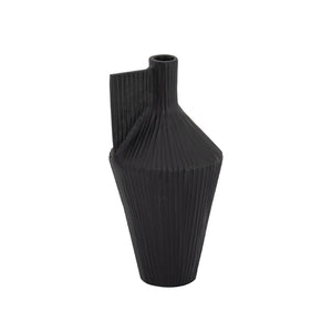 Atlas Rabel Sculptural Decorative Vase - Modern Minimalist Accent for Contemporary Home Décor & Vignettes Black AC11543-02
