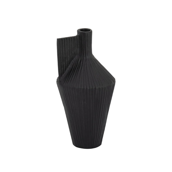 Atlas Rabel Sculptural Decorative Vase - Modern Minimalist Accent for Contemporary Home Décor & Vignettes Black AC11543-02