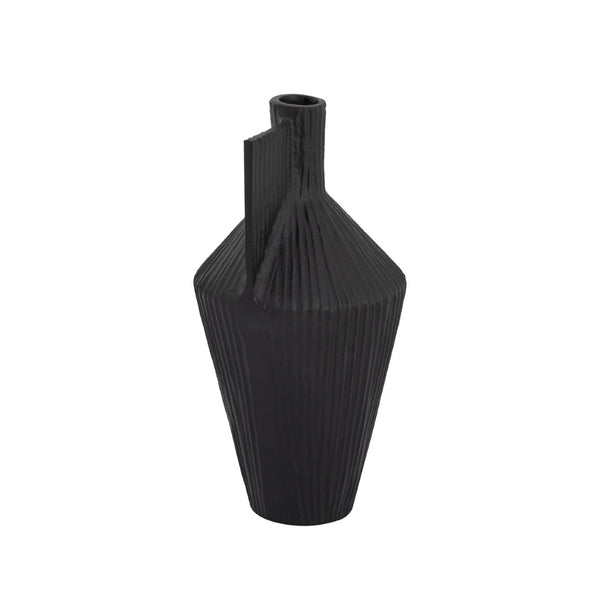 Atlas Rabel Sculptural Decorative Vase - Modern Minimalist Accent for Contemporary Home Décor & Vignettes Black AC11543-02