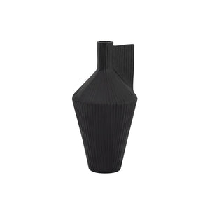 Atlas Rabel Sculptural Decorative Vase - Modern Minimalist Accent for Contemporary Home Décor & Vignettes Black AC11543-02