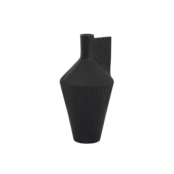 Atlas Rabel Sculptural Decorative Vase - Modern Minimalist Accent for Contemporary Home Décor & Vignettes Black AC11543-02