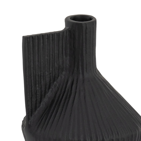 Atlas Rabel Sculptural Decorative Vase - Modern Minimalist Accent for Contemporary Home Décor & Vignettes Black AC11543-02