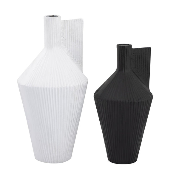 Atlas Rabel Sculptural Decorative Vase - Modern Minimalist Accent for Contemporary Home Décor & Vignettes Black AC11543-02