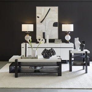 Atlas Rabel Sculptural Decorative Vase - Modern Minimalist Accent for Contemporary Home Décor & Vignettes Black AC11543-02