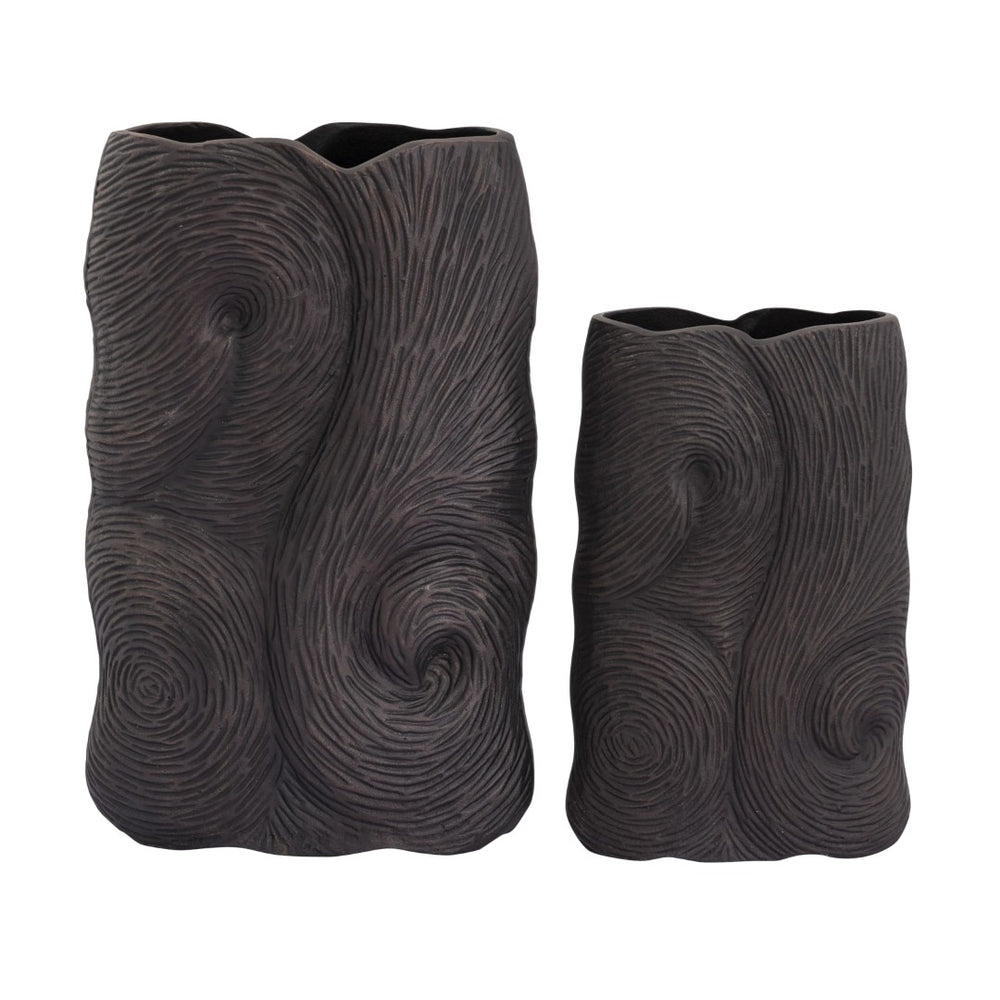 Atlas Ragan Vase Set of 2 - Sculptural Metal Vases in Oil Rubbed Bronze for Modern Home Decor & Centerpieces AC11546-01S