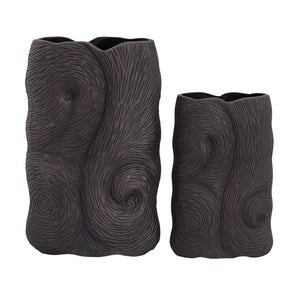 Atlas Ragan Vase Set of 2 - Sculptural Metal Vases in Oil Rubbed Bronze for Modern Home Decor & Centerpieces AC11546-01S