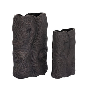 Atlas Ragan Vase Set of 2 - Sculptural Metal Vases in Oil Rubbed Bronze for Modern Home Decor & Centerpieces AC11546-01S