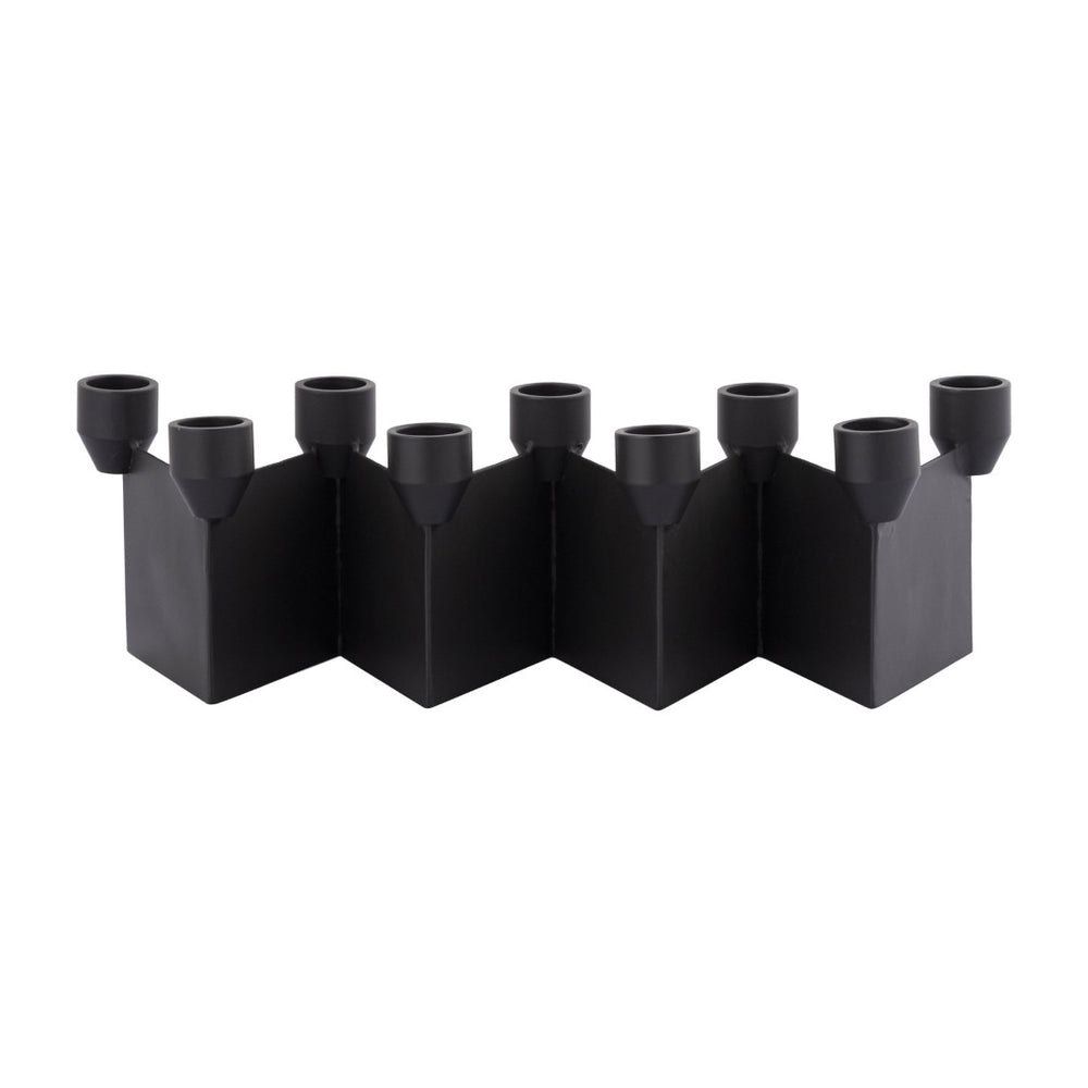 Atlas Range Multi Candleholder - Sculptural Centerpiece for 9 Taper Candles, Modern Aged Black Metal Design AC11548-01