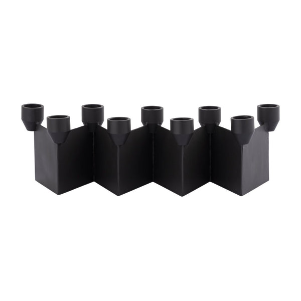 Atlas Range Multi Candleholder - Sculptural Centerpiece for 9 Taper Candles, Modern Aged Black Metal Design AC11548-01