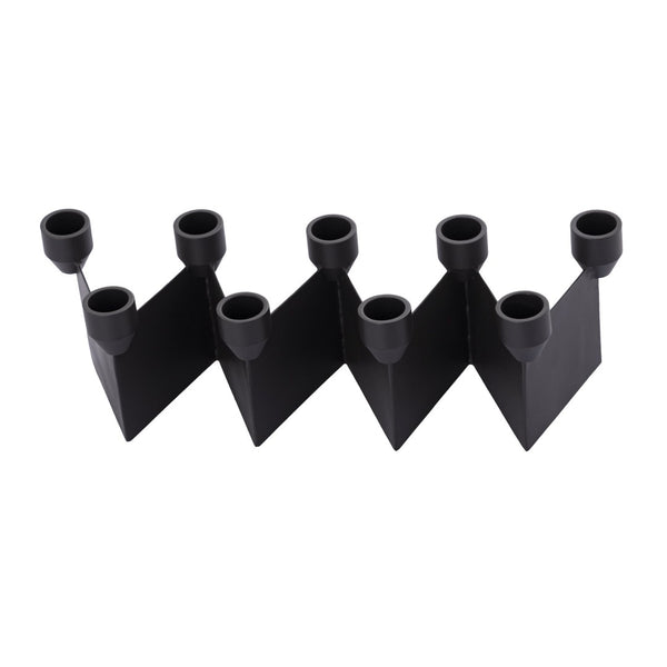 Atlas Range Multi Candleholder - Sculptural Centerpiece for 9 Taper Candles, Modern Aged Black Metal Design AC11548-01