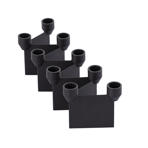 Atlas Range Multi Candleholder - Sculptural Centerpiece for 9 Taper Candles, Modern Aged Black Metal Design AC11548-01